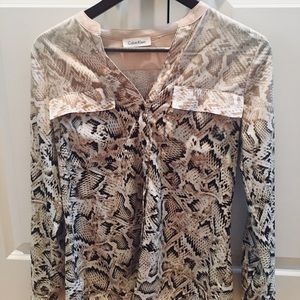 Calvin Klein animal print button down. NWOT